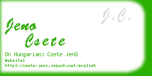 jeno csete business card