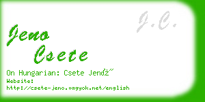 jeno csete business card